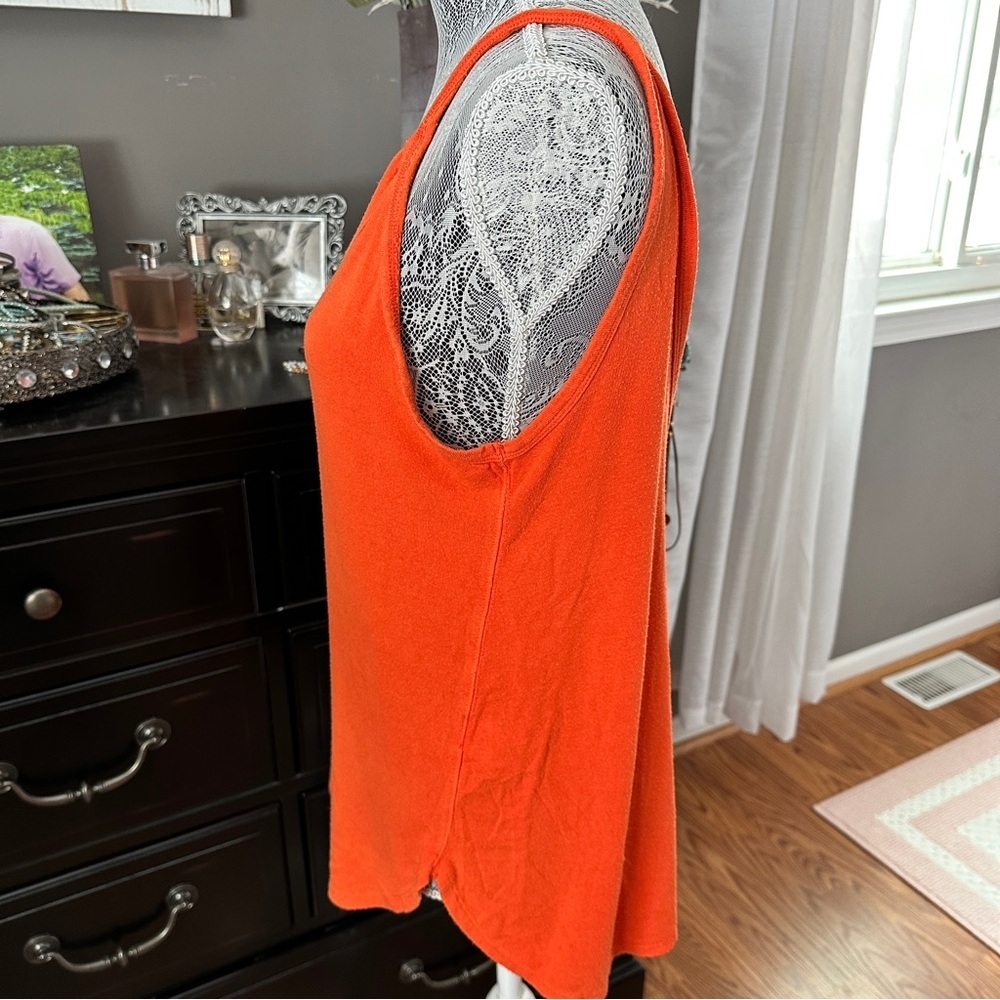 We The Free Bright Orange Scoop Neck Soft Knit, Easy Fit, Layering Essential S - Picture 4 of 11